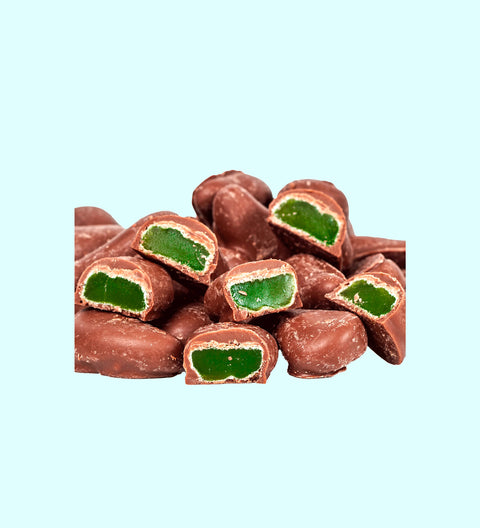 Smooth Belgian milk chocolate infused with refreshing mint, perfect for gifting or after-dinner treats.