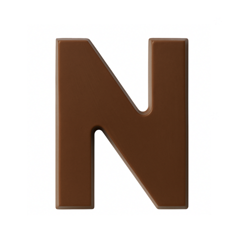 Chocolate letter 'N' in milk chocolate