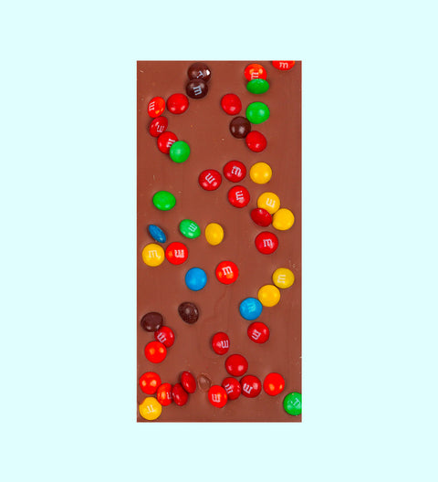 Premium Belgian chocolate (available in 3 variants - dark, white or milk chocolate) topped with colourful mini M&M®’s – a fun and crunchy treat for all ages.