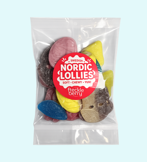 Swedish Nordic lollie bags with bubs and sour lollies from Norway