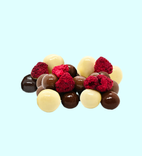 Mixed Chocolate Coated Freeze Dried Raspberries