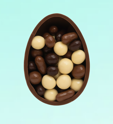 Half Easter Nest Egg filled with mixed chocolate lollies