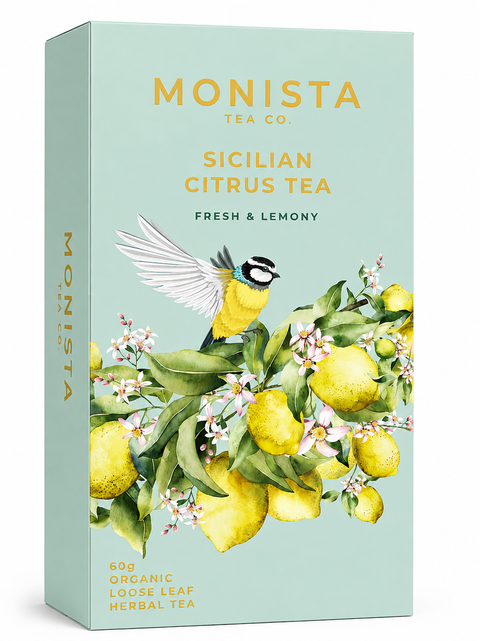 Refill. tea, loose leaf, citrus, herbal, organic, light, lemon