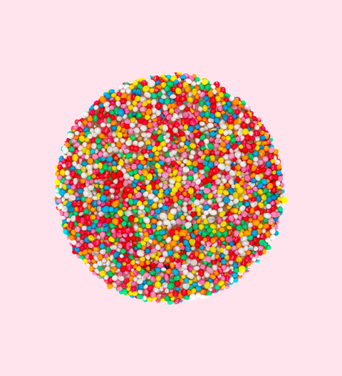 Premium Belgian chocolate topped with colourful multi sprinkles, perfect for festive gifting.