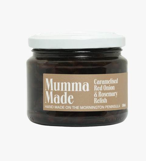 Slow-roasted sweet red onions with a hint of rosemary. Perfect with cheese, burgers, meats, and sandwiches.