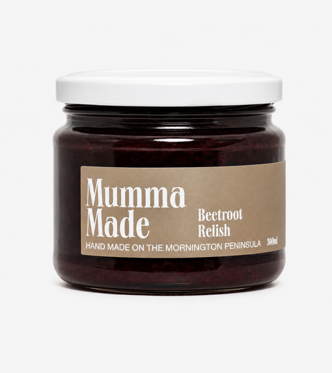 Earthy and sweet, handmade with oven-roasted beetroot — perfect with salads, cheese boards, and roasted meats.