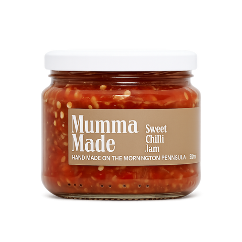 Delicious sweet chilli jam. perfect mix of sweet and spicy. Homemade