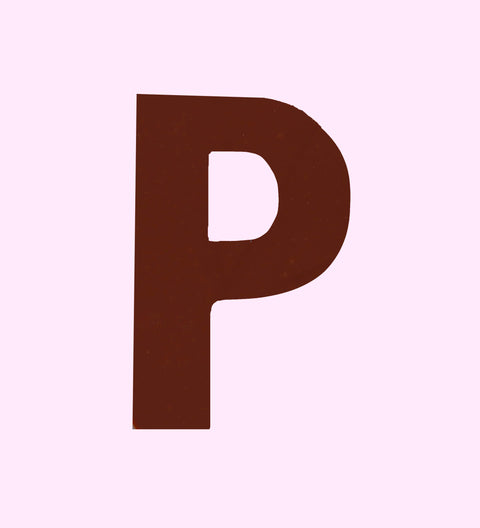 Dark Belgian chocolate Letter P. Perfect gift for birthday, cake toppers, weddings and other events. 