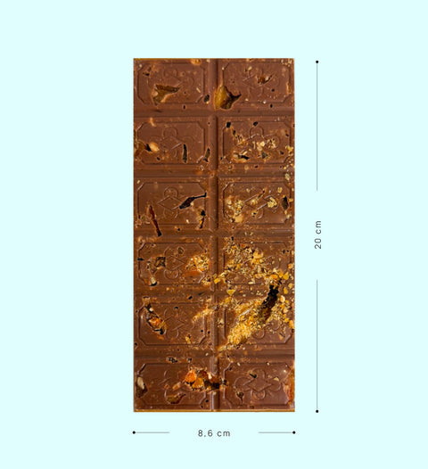 Handmade Belgian milk chocolate block loaded with crunchy peanut brittle pieces. Made with premium 100% Belgian chocolate for the ultimate sweet and crunchy treat.