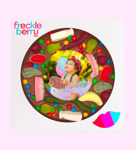 Personalised - Giant Lolly Round Pizza - Image Upload - Box with Sample picture 