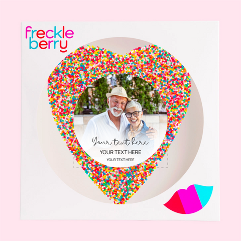 Personalised 220g Giant Freckle Heart - Anniversary - White Freckle