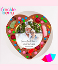 Fun, shareable Belgian milk chocolate pizza topped with lollies, personalised with your wedding design for a unique favour