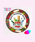 Belgian milk chocolate giant pizza loaded with lollies, customised with your teacher’s name and special message for a thoughtful gift.
