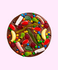 Fun and shareable Belgian premium dark chocolate pizza topped with lollies