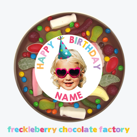 Personalised 330g Giant Lolly Pizza - Happy Birthday - Name and Photo