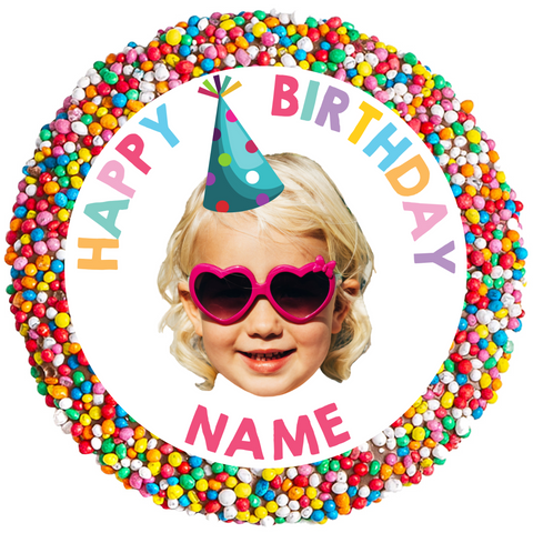 Personalised 40g Single Freckle - Happy Birthday - Name and Photo