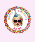 Creamy Belgian milk chocolate with colourful sprinkles, customised with name and photo for a special birthday treat.