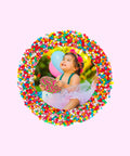 Creamy Belgian milk chocolate with colourful sprinkles, customised with your uploaded image for a unique and thoughtful gift.