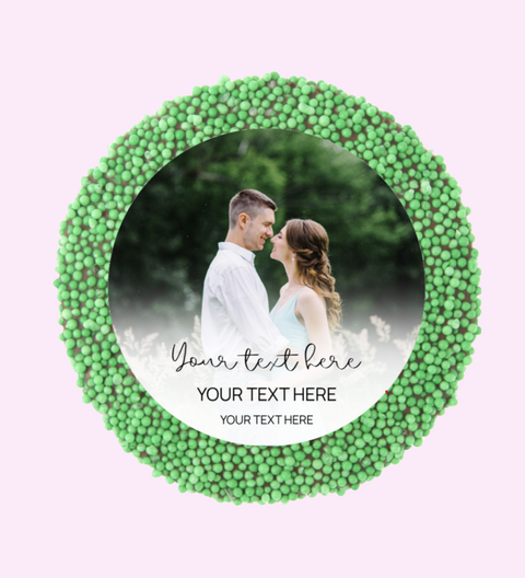Personalised 40g Single Freckle - Wedding  Green Chocolate Freckle