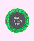 Creamy Belgian milk chocolate with colourful green sprinkles, customised with your uploaded design for a unique and memorable gift.