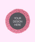 Creamy Belgian milk chocolate with colourful pink sprinkles, customised with your uploaded design for a unique and memorable gift.