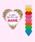 Premium Belgian chocolate personalised birthday freckle heart pop as the perfect birthday gift