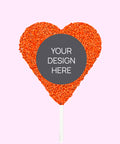 Personalised Chocolate Heart Freckle Pop - Orange