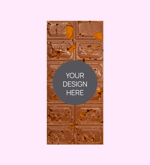 Personalised Gourmet Chocolate Block - Custom Design Upload - Biscoff Caramel Crunch Milk Chocolate Block