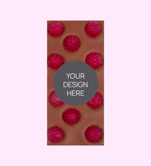 Personalised Gourmet Chocolate Block - Custom Design Upload - Raspberry Block
