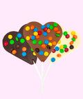 M&Ms Happy Birthday premium belgian chocolate heart on a stick