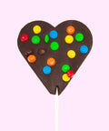 M&Ms Happy Birthday premium belgian dark chocolate heart on a stick