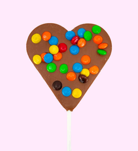 Personalised Heart M&M Pop - Milk Chocolate