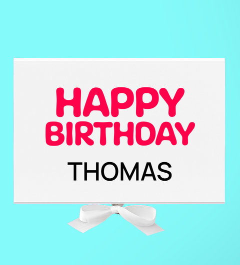 Plain white hamper box with red "Happy Birthday" message and can upload birthday celebrant's name. 