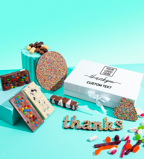 Personalised Luxury 'Thank You' Chocolate Hamper - Logo and Custom Text