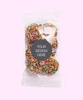 Filled with delicious freckles in belgian milk, dark or white chocolate, customised with your uploaded design for the perfect party favour or corporate gift.
