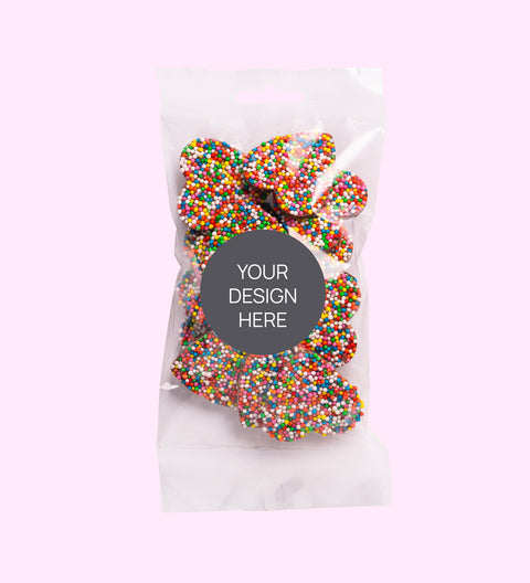 Personalised Sweet Treat Bags - Custom Design Upload - Milk Chocolate Freckle - Hearts