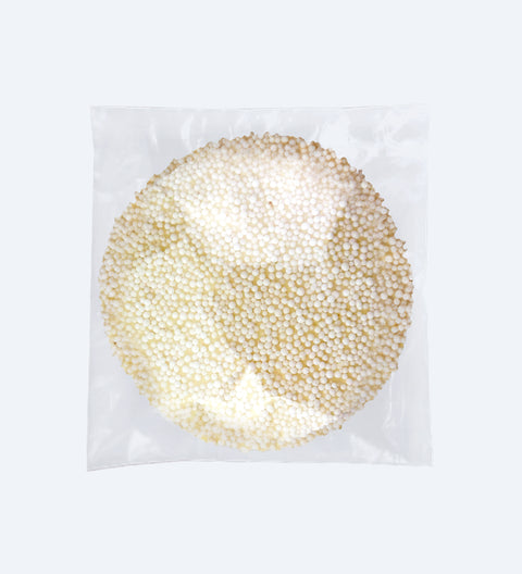 Creamy Belgian chocolate covered in white sprinkles. Made from premium Belgian chocolate in milk, dark or white.