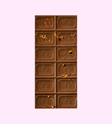 Premium Belgian milk chocolate topped with crunchy salted pretzels. Perfect for snacking or just because.