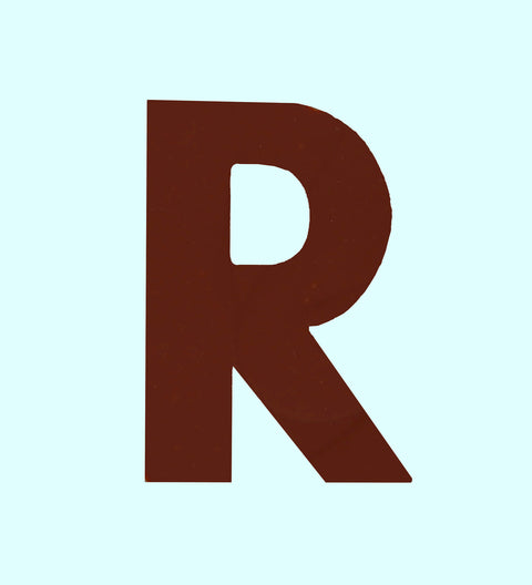 Dark Belgian chocolate Letter R. Perfect gift for birthday, cake toppers, weddings and other events. 
