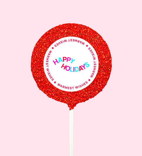 Round Freckle Pop - Happy Holidays - Warmest Wishes