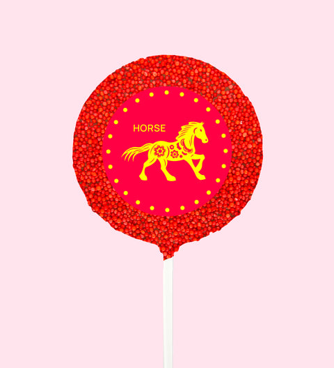 Round Horse Red Freckled Pop