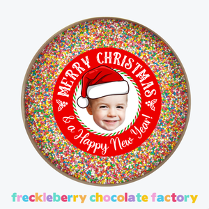 Personalised Christmas 220g Giant Freckle - Santa Hat