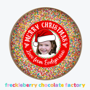 Personalised Christmas 220g Giant Freckle - Santa Hat