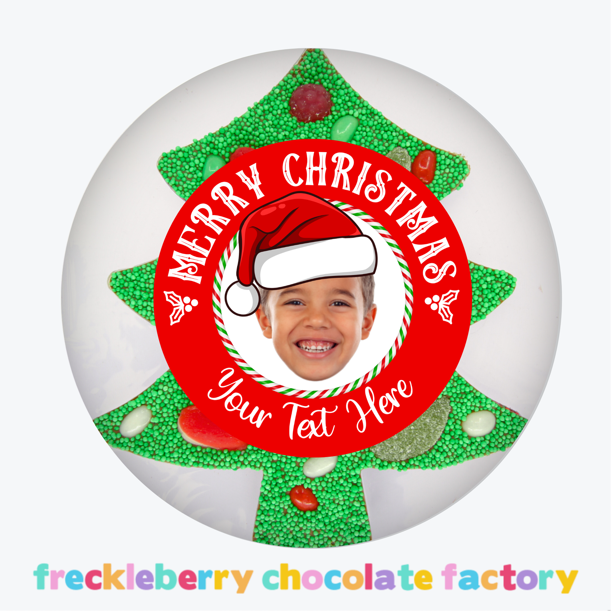 Personalised Chistmas 330g Giant Lolly Tree - Santa Hat