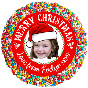 Personalised Christmas 40g Single Freckle - Santa Hat