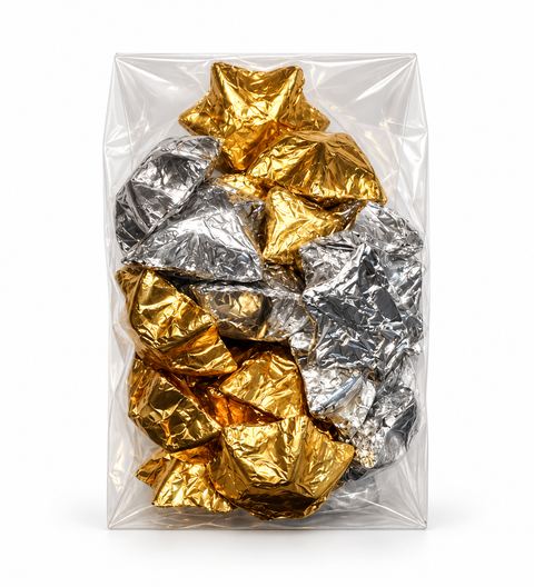 Gold and silver milk star chocolates 
