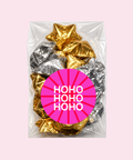 Stars with gold and foil stickers with HOHOHO