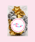 Gold and Silver stars with milk chocolate gifts for Chrsitmas