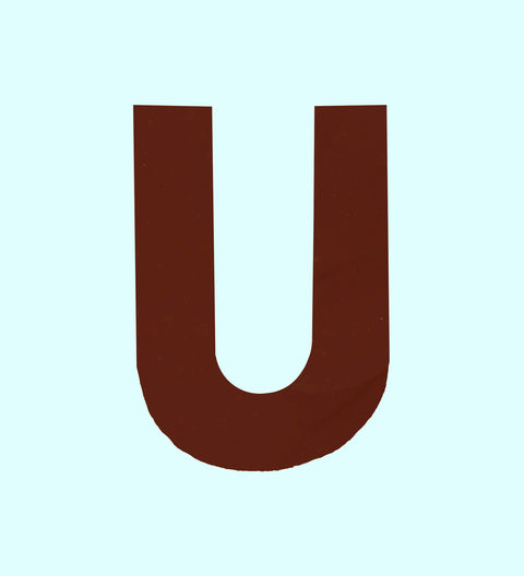 Dark Belgian Chocolate Letter U. Perfect gift for birthdays, weddings, occasions