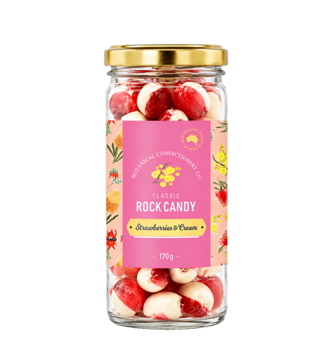 Strawberries & Cream Drops Rock Candy